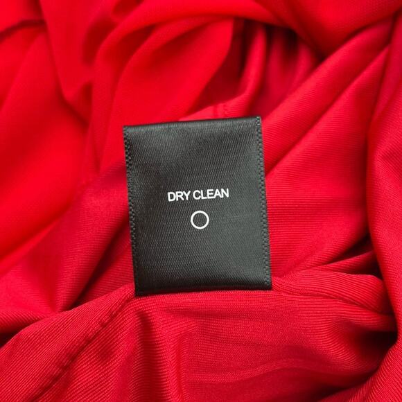 Majorelle | Elise Cherry Red Mesh Ruched Off Shoulder Midi Dress S - Picture 16 of 16